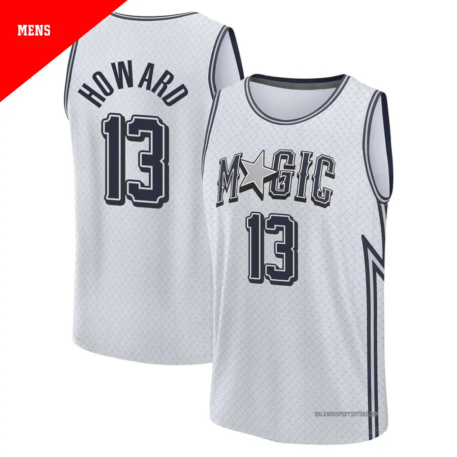 ＃13 Men's Jett Howard Orlando Magic 2024/25 Fast Break Fanatics Silver City Edition Jersey