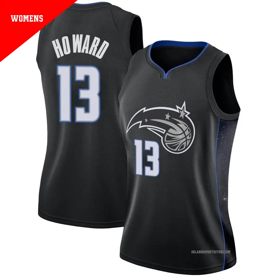 ＃13 Women's Jett Howard Orlando Magic 2018/19 Swingman Black JerseyCity Edition