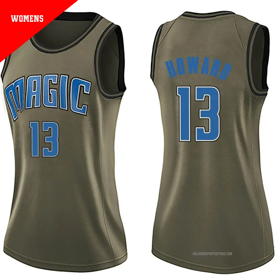 ＃13 Women's Jett Howard Orlando Magic Green Swingman Salute to Service Jersey