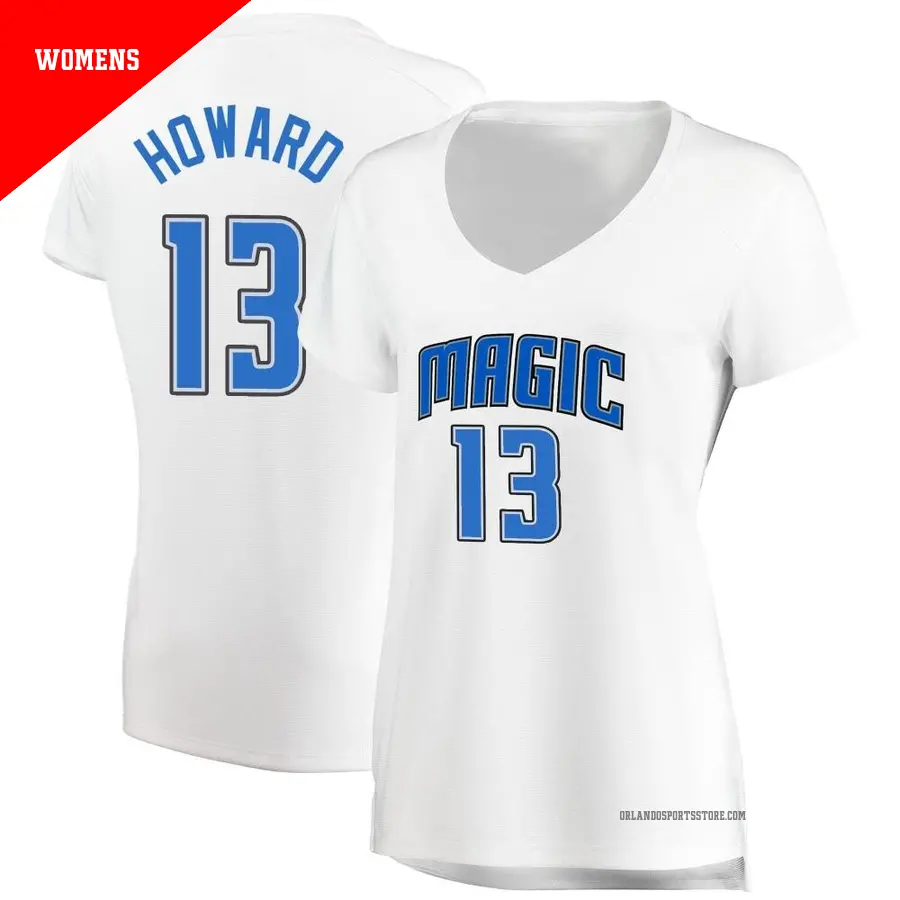 ＃13 Women's Jett Howard Orlando Magic White Fast Break JerseyAssociation Edition